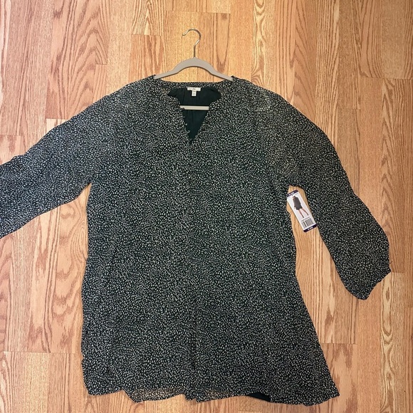 Green and White Long Sleeve V-Neck Sundress Long Sleeve NWT 2XL - Picture 2 of 10